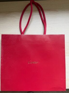 Cartier 100% Authentic Red Shopping Bag Tote 10 X 8.75 x 3.5